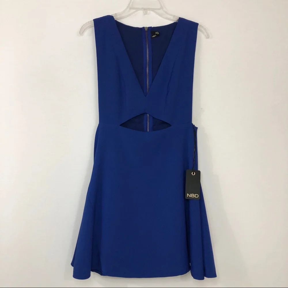 NBD NWT Women’s Sexi Royal Blue Mini‎ Cut Out Dress M